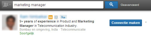 Linkedin headline: voorbeeld marketing manager