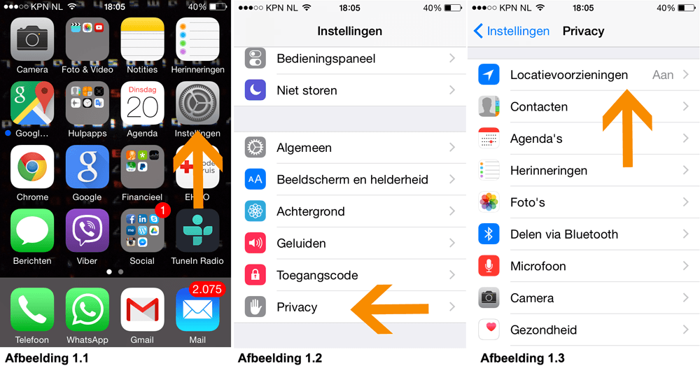 locatievoorziening iphone uitzetten