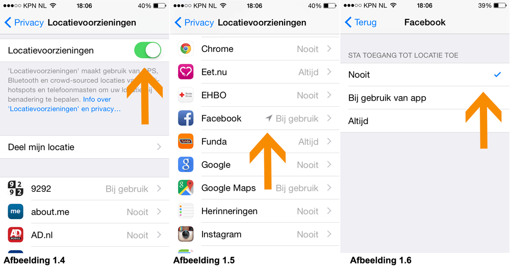 locatie telefoon uitzetten voor IOS