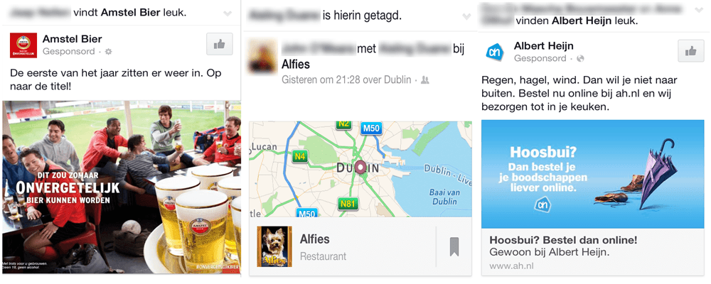 Facebook profiel - jouw naam in advertenties