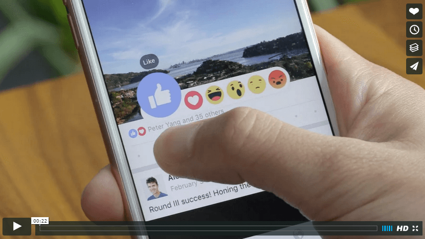 Facebook reactieknoppen - like-knop video 2