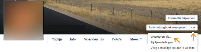 Instellingen Facebook - profiel bekijken