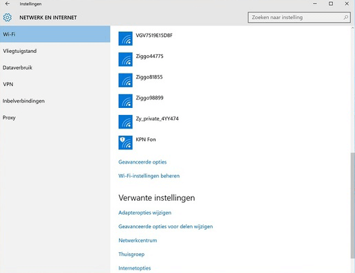 Instellingen windows 10 - Windows privacy - wifi instellingen 2