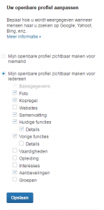 Privacy instellingen LinkedIn - Openbare profiel aanpassen