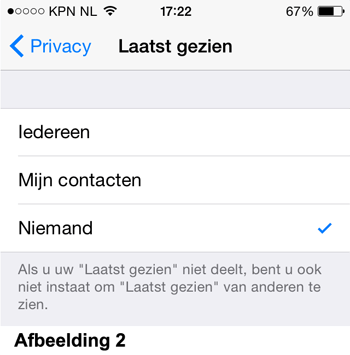 Whatsapp privacy instellingen - Laatst gezien