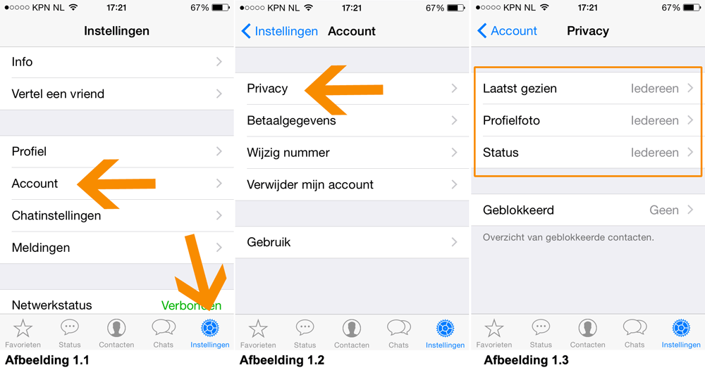 Whatsapp privacy instellingen deel 1
